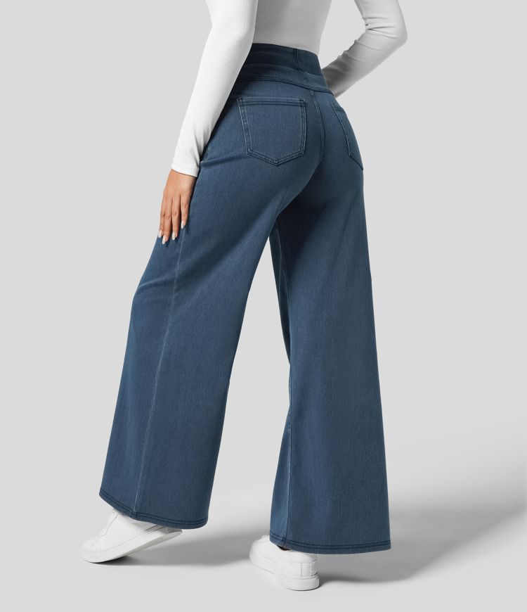 High Waist Stretch Pants Women – Comfy Casual Trousers with Elastic Fit