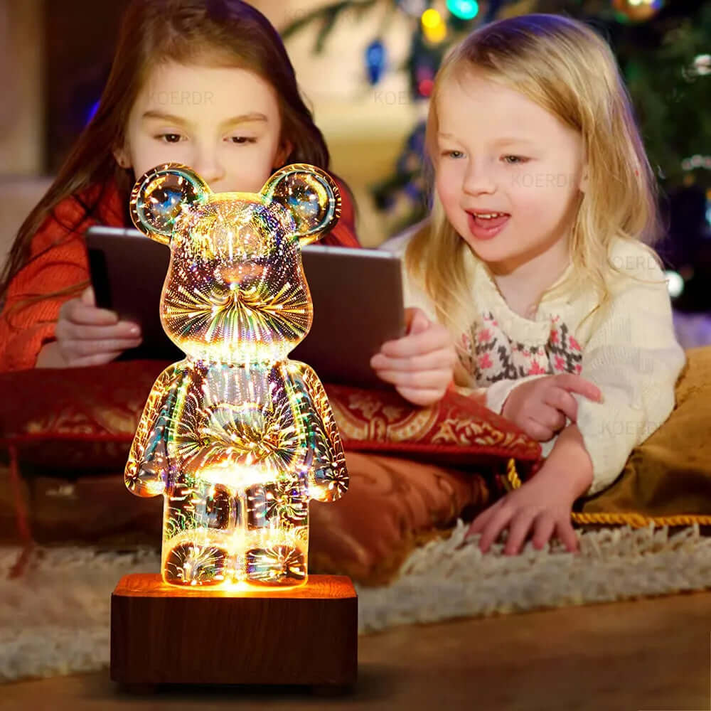 3D Projection Lamp Colorful Bear Night Light