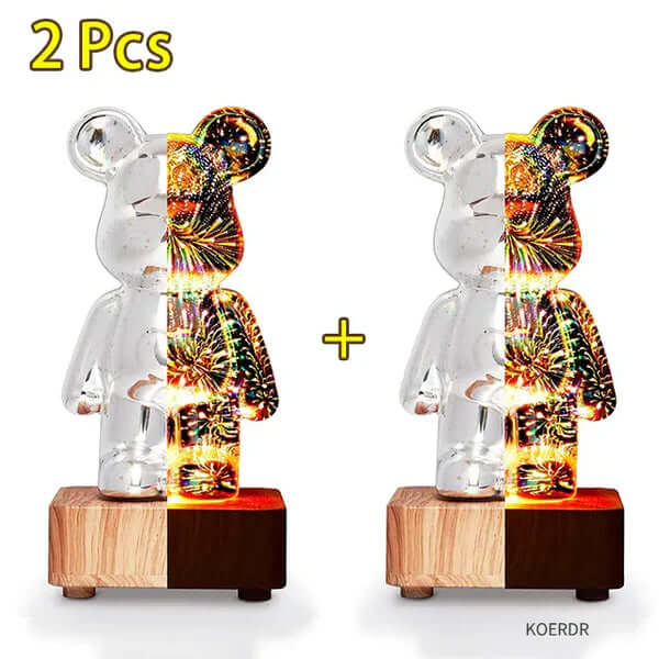 3D Projection Lamp Colorful Bear Night Light