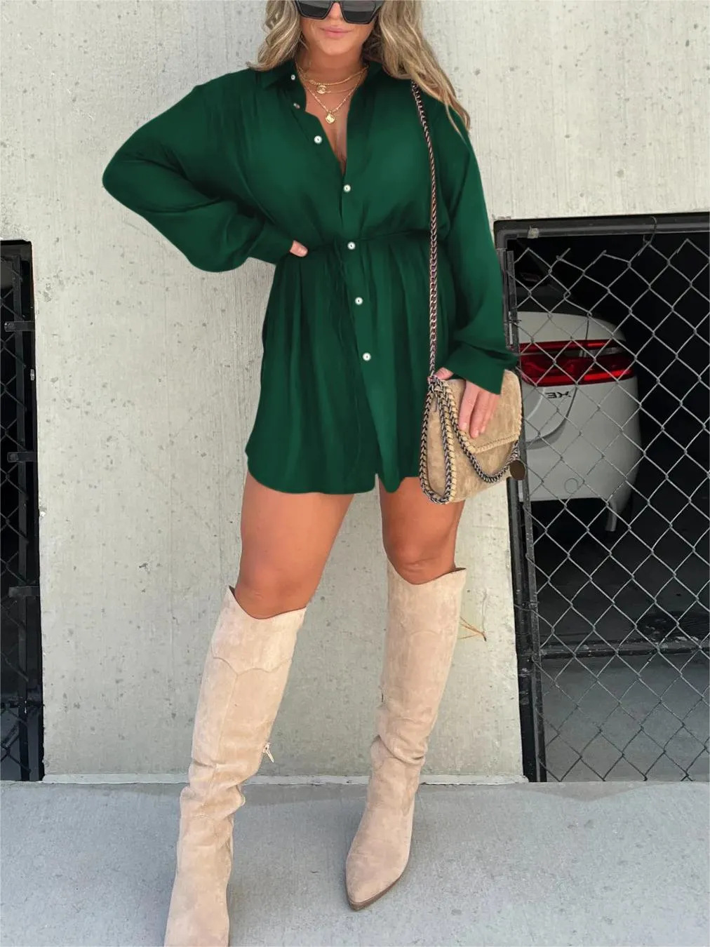 Trendy Satin Romper Dress – Short Sleeve Casual Outfit for Women