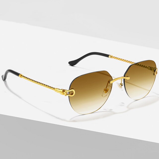 Sunglasses Unisex – Colored Lenses Gold Frame UV400 Protection