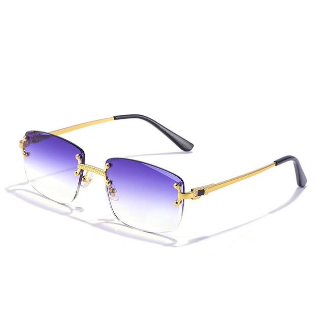 Sunglasses Unisex – Colored Lenses Gold Frame UV400 Protection
