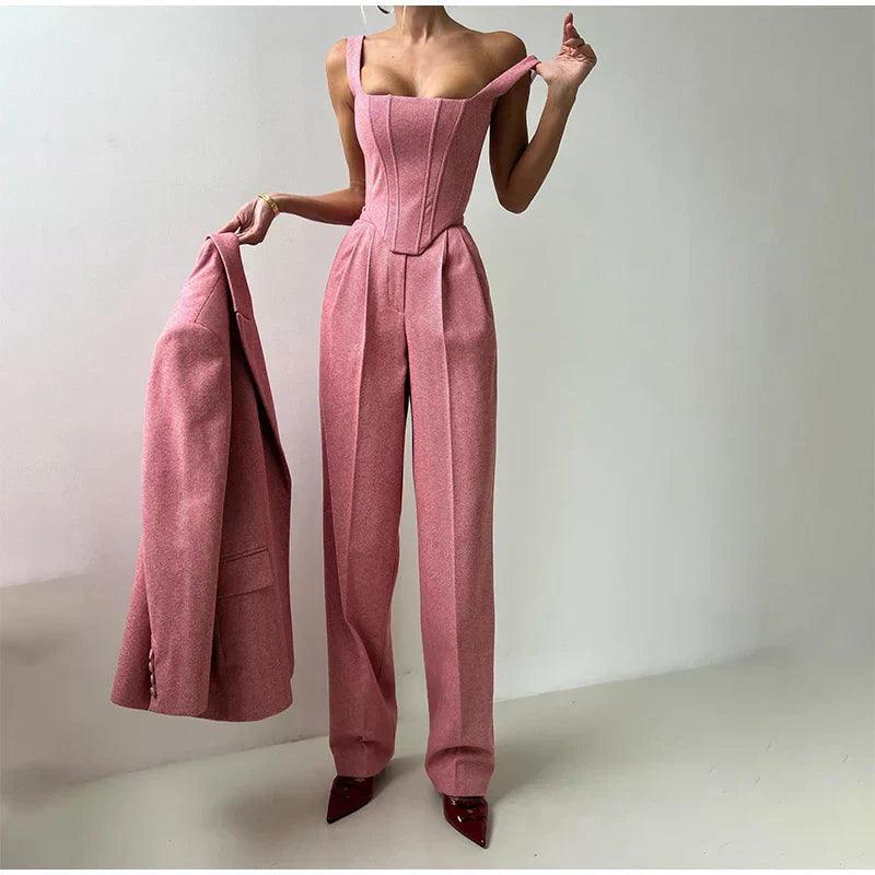 Women's Pantsuit – Elegant Tailored Fit, Luxurious Fabric for Work & Parties