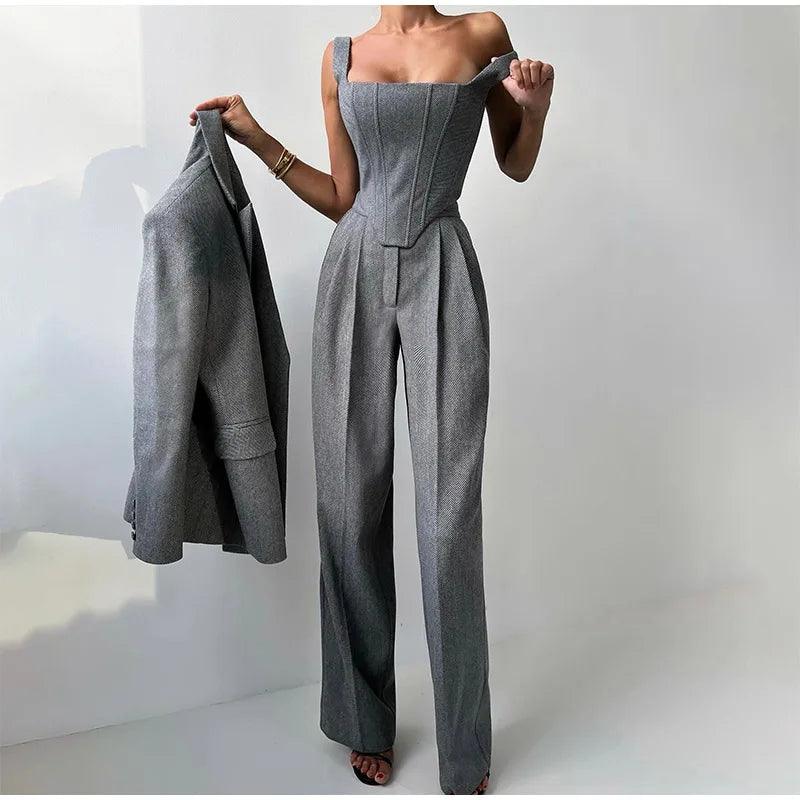 Women's Pantsuit – Elegant Tailored Fit, Luxurious Fabric for Work & Parties