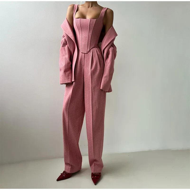 Women's Pantsuit – Elegant Tailored Fit, Luxurious Fabric for Work & Parties