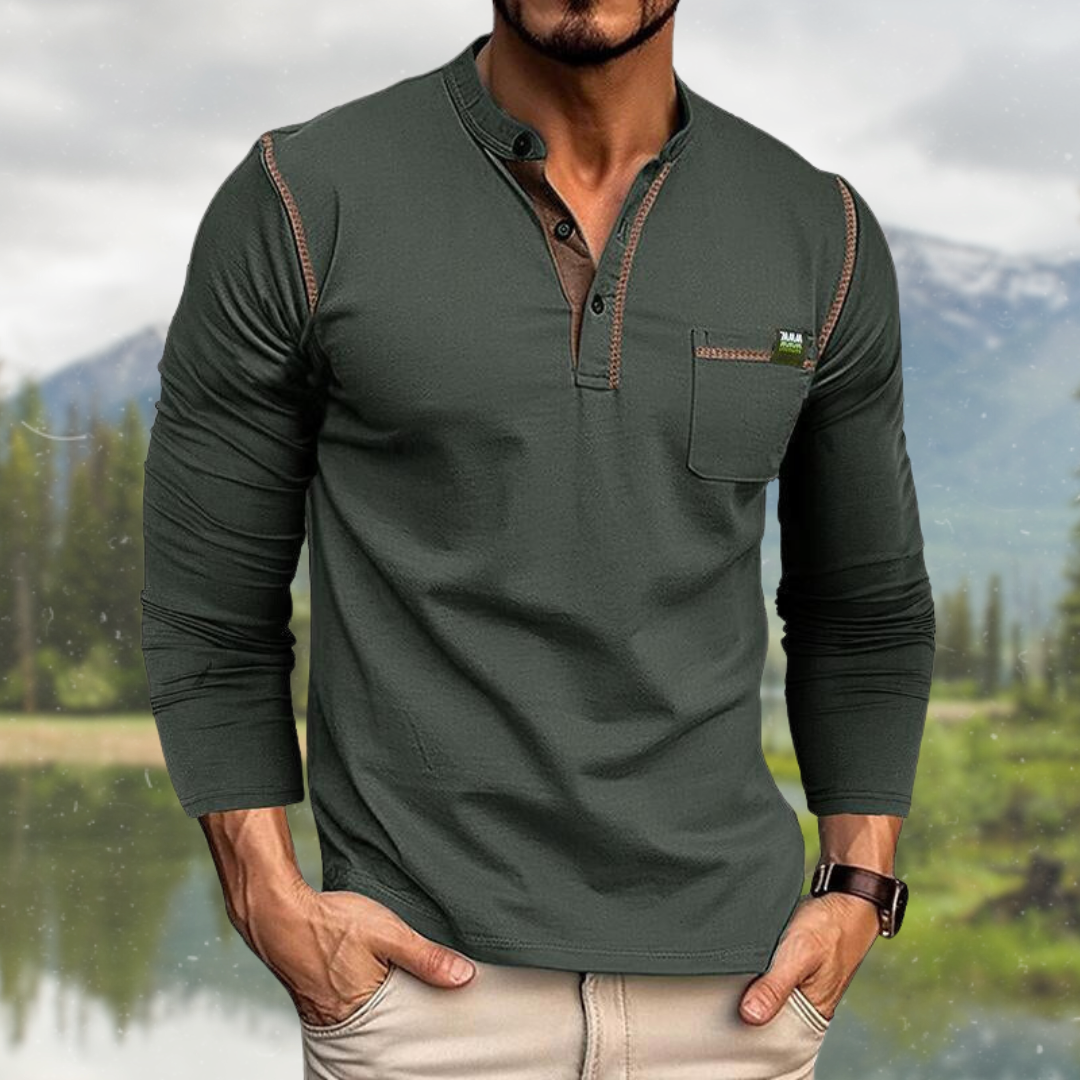 Men's Polo Shirt – Casual Long Sleeve Comfortable Style