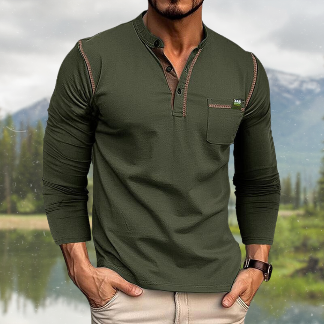 Men's Polo Shirt – Casual Long Sleeve Comfortable Style