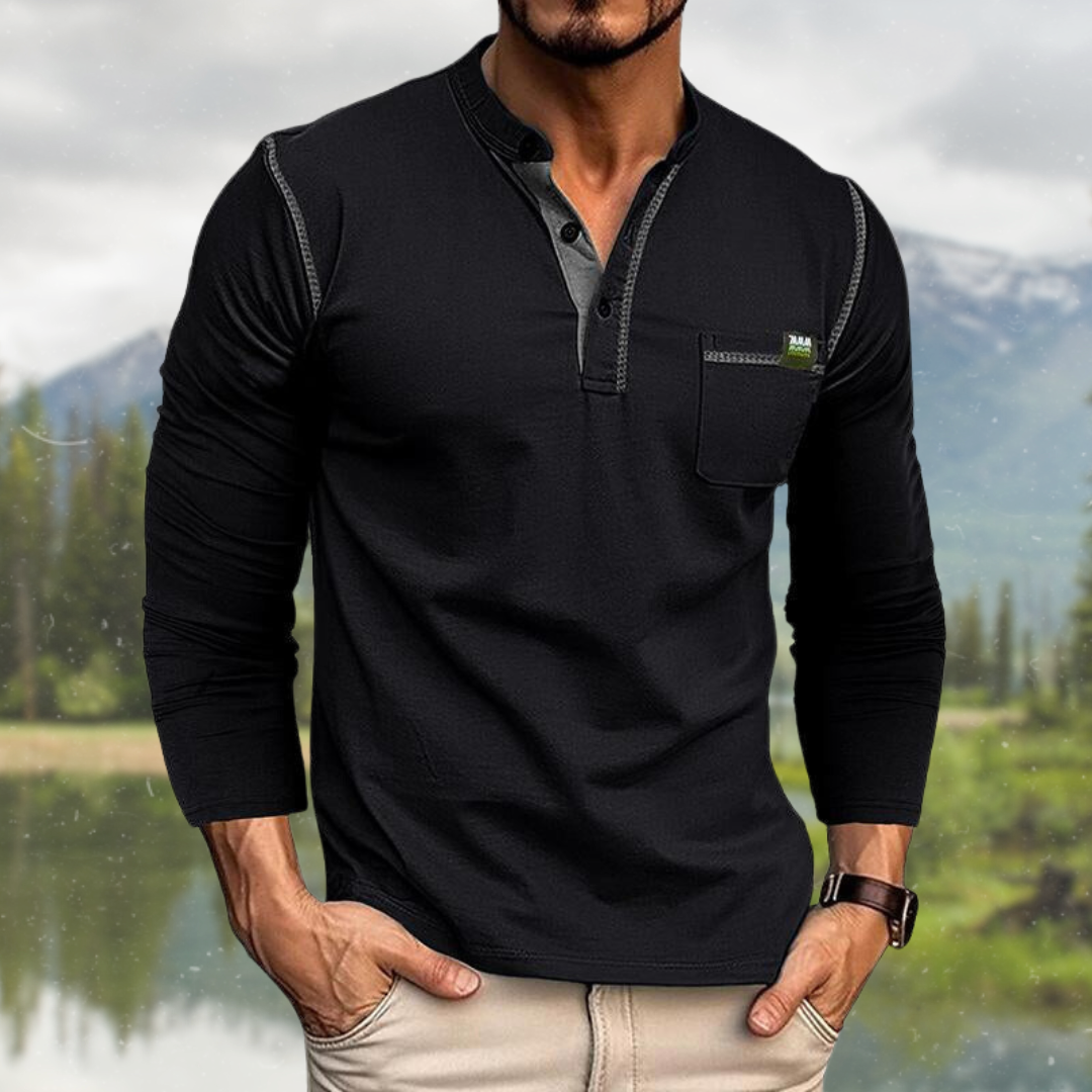 Men's Polo Shirt – Casual Long Sleeve Comfortable Style