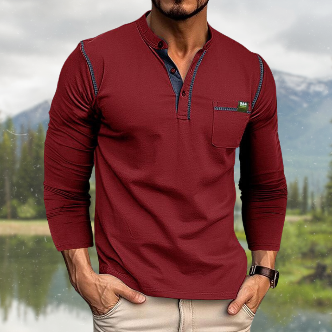 Men's Polo Shirt – Casual Long Sleeve Comfortable Style