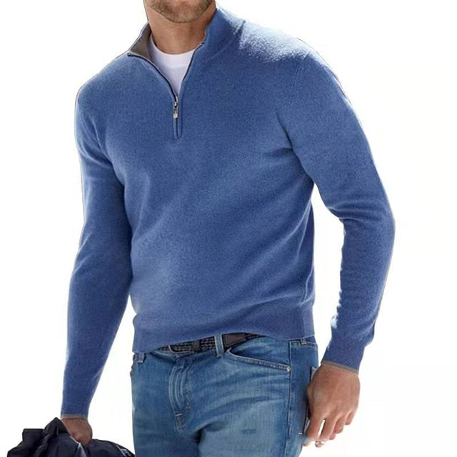 Merino Wool Sweater Women – Stylish V-neck with Zipper, Warm and Cozy