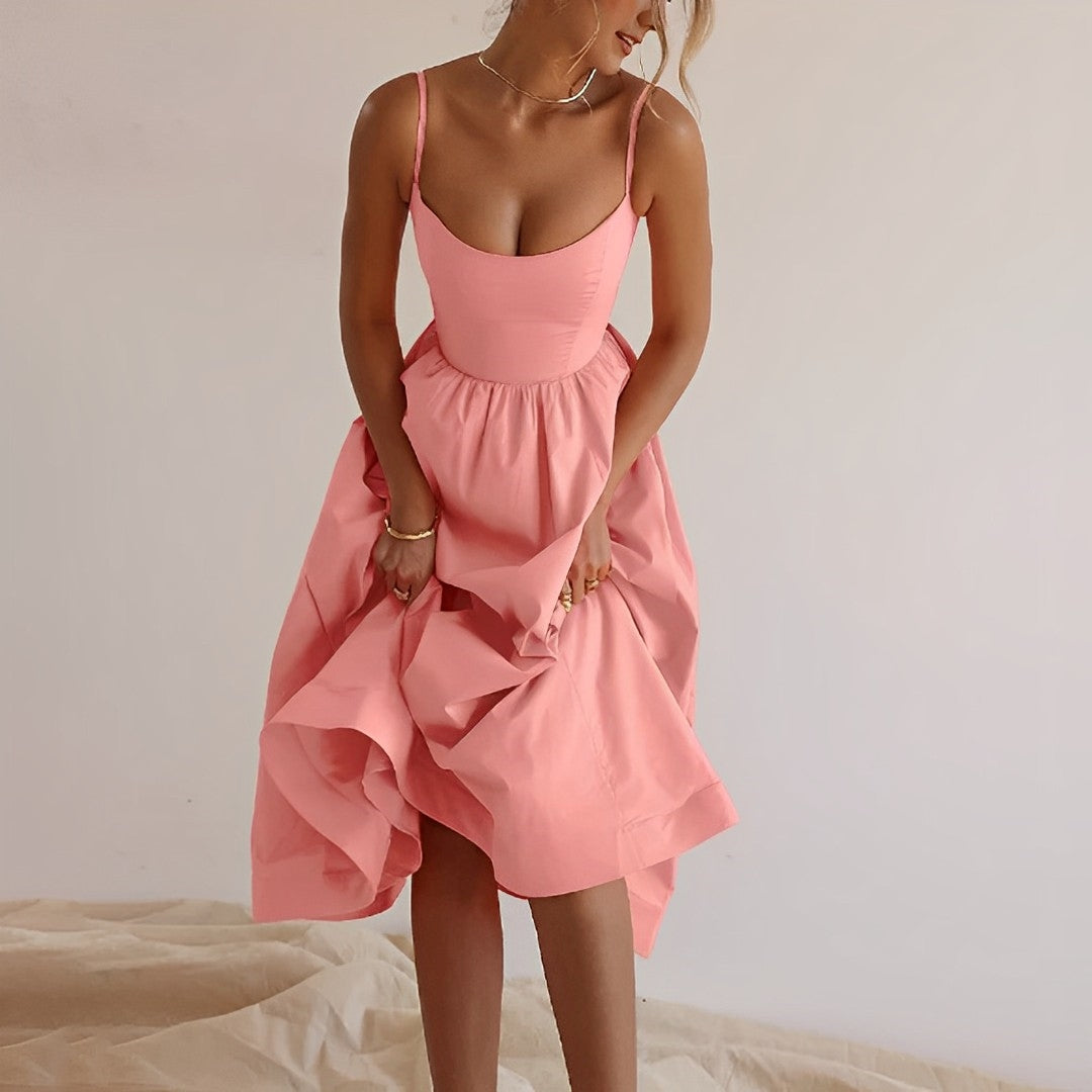 Puff Dress – Elegant Spaghetti Strap Dress with Puff Sleeves for Parties"
Optimized Title: "Elegant Puff Dress – Spaghetti Strap Party Dress with Puff Sleeves