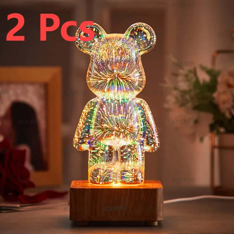 3D Projection Lamp Colorful Bear Night Light