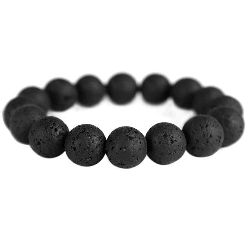 Healing Bracelet Lava Stone – Tiger's Eye and Ebony for Stress Relief