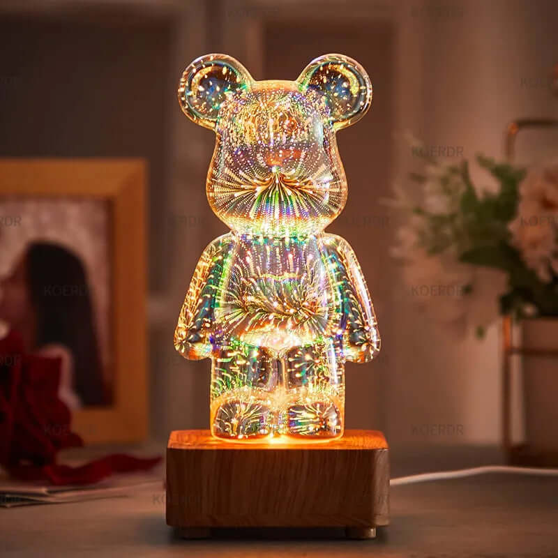 3D Projection Lamp Colorful Bear Night Light