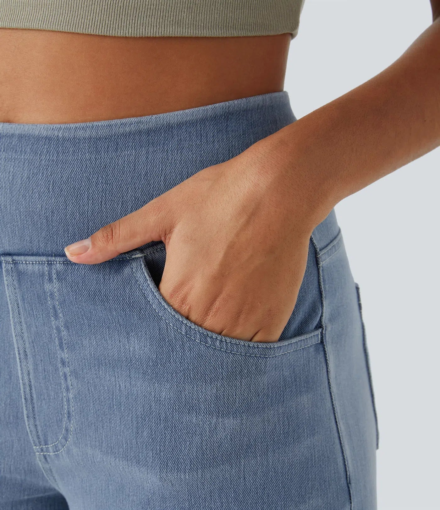High Waist Stretch Pants Women – Comfy Casual Trousers with Elastic Fit