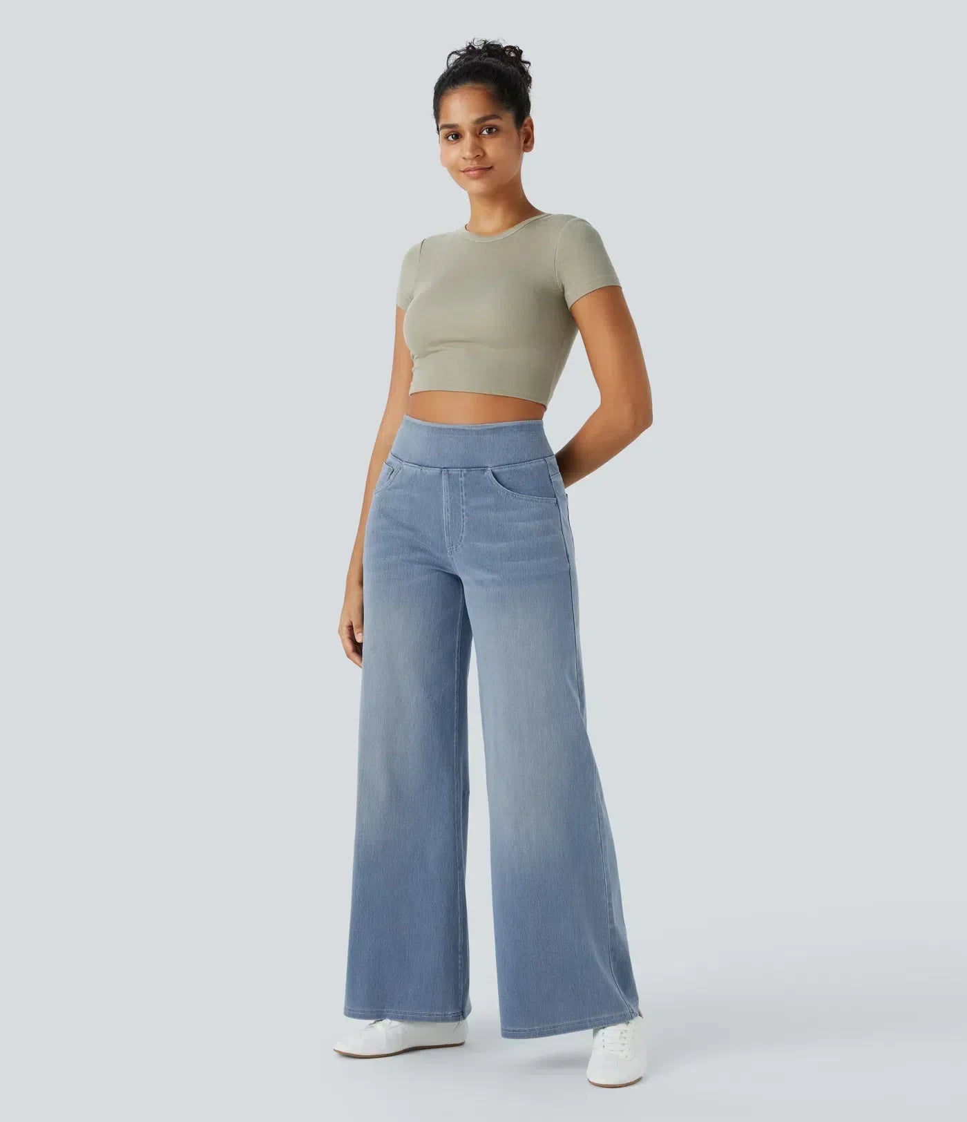 High Waist Stretch Pants Women – Comfy Casual Trousers with Elastic Fit