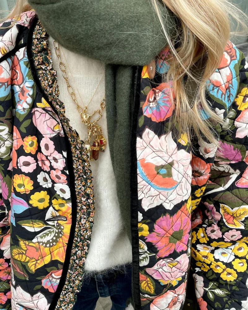 Floral Print Jacket Women – Quilted Floral Jacket with Soft Lining and Trendy Design