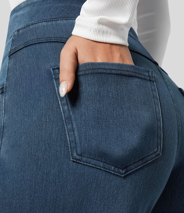High Waist Stretch Pants Women – Comfy Casual Trousers with Elastic Fit