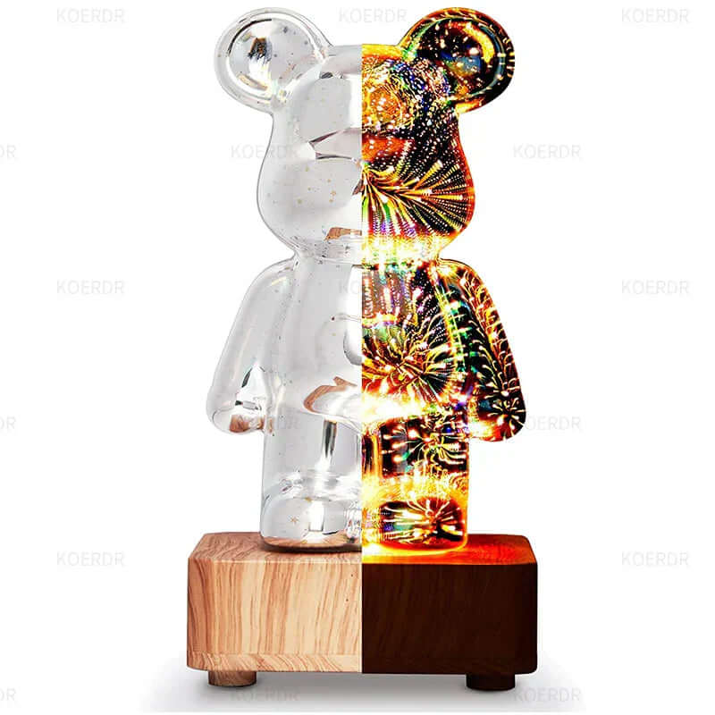 3D Projection Lamp Colorful Bear Night Light
