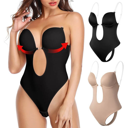 Body Shaper Women – Deep V Backless Slimming Bodysuit for Curves