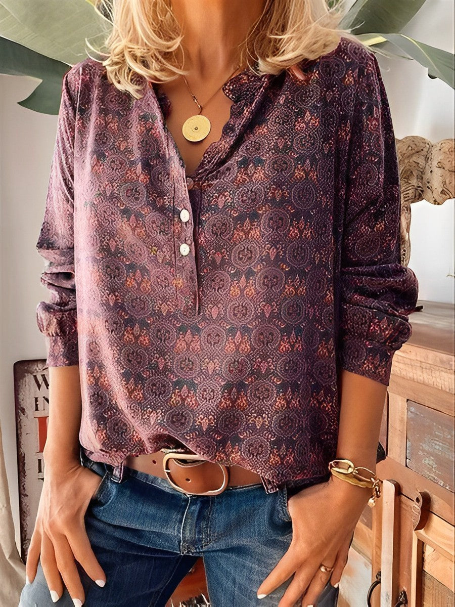 Summer Floral Blouse Women – Vintage Short Sleeve Top for Casual Wear
