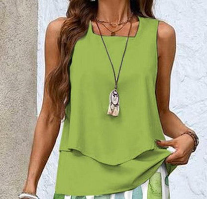 Two-Piece Set Women – Breezy Square Neck Outfit with Lightweight Fabric