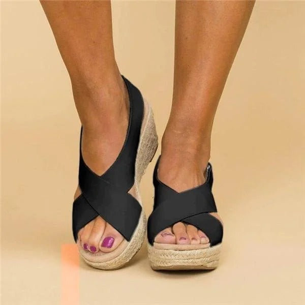 Wedge Sandals Women – Elegant Canvas Espadrilles for Summer