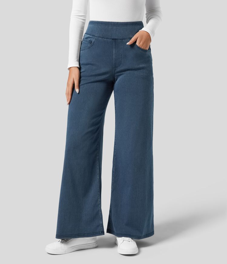 High Waist Stretch Pants Women – Comfy Casual Trousers with Elastic Fit