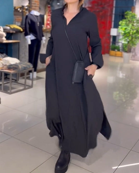 Elegant Long Dress for Women – Loose Fit with Side Split for Special Occasions