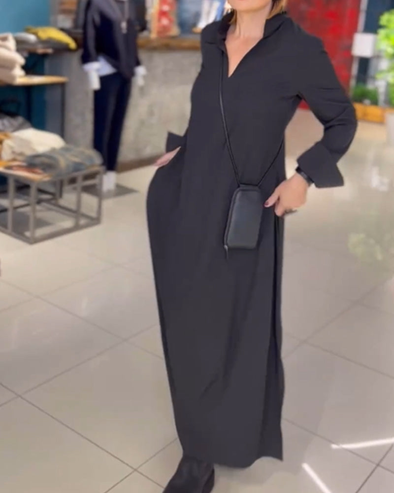 Elegant Long Dress for Women – Loose Fit with Side Split for Special Occasions