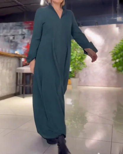 Elegant Long Dress for Women – Loose Fit with Side Split for Special Occasions