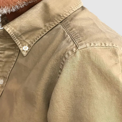 Men's Casual Long Sleeve Shirt – Vintage Wash Lightweight Button-Up