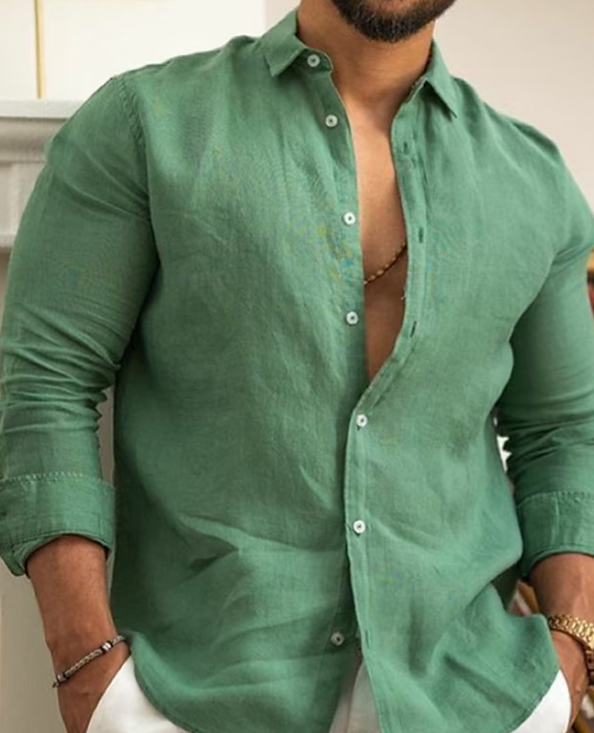 Men's Linen Shirt – Stylish Breathable Casual Top for All Occasions