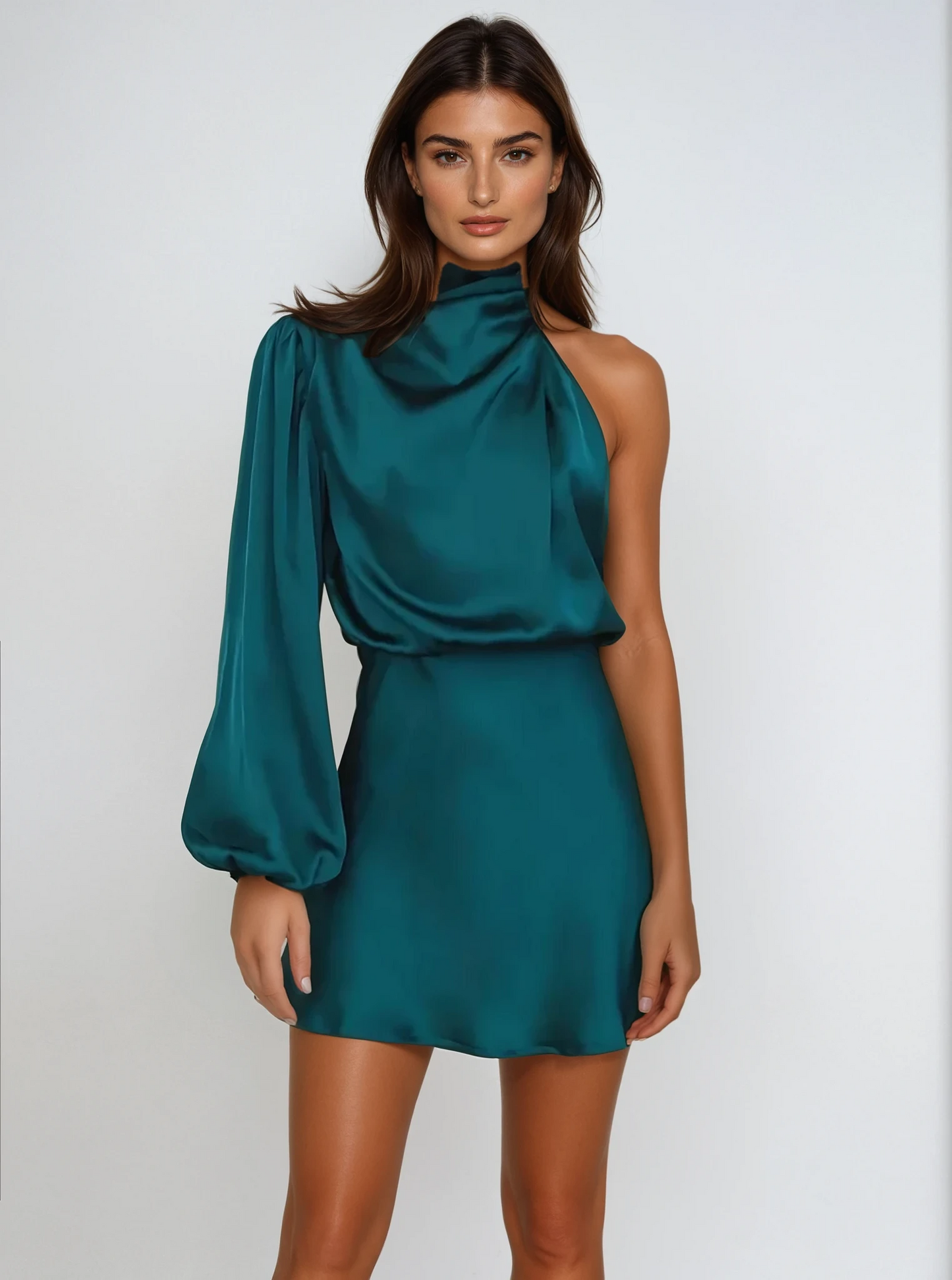 Evening Dress Satin – Asymmetrical Elegant Gown for Weddings and Special Occasions