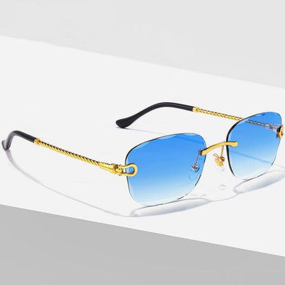 Sunglasses Unisex – Colored Lenses Gold Frame UV400 Protection