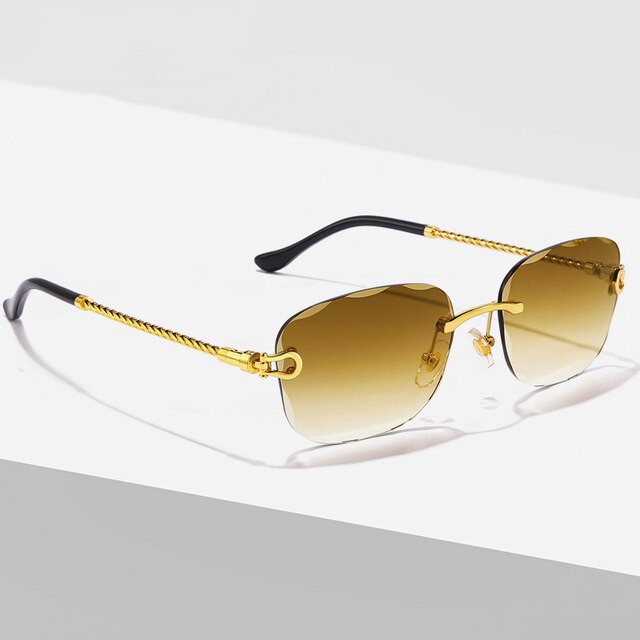 Sunglasses Unisex – Colored Lenses Gold Frame UV400 Protection