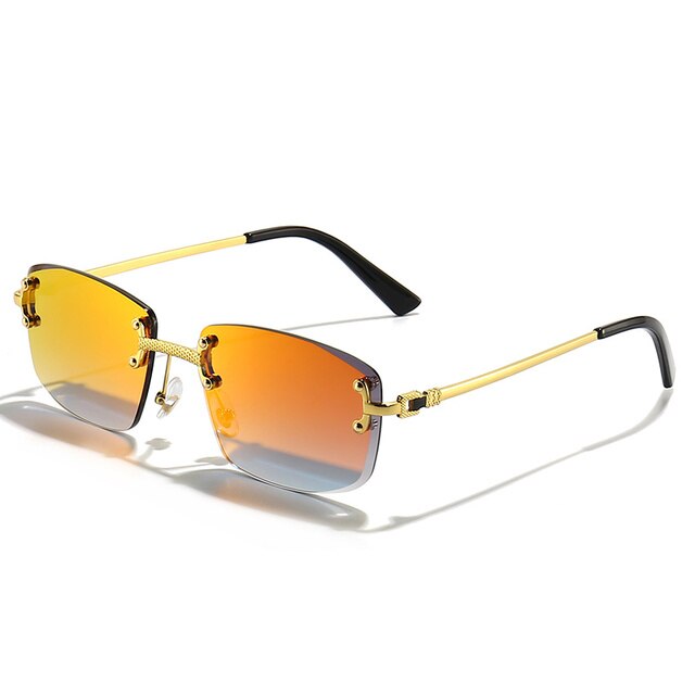 Sunglasses Unisex – Colored Lenses Gold Frame UV400 Protection