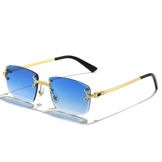 Sunglasses Unisex – Colored Lenses Gold Frame UV400 Protection