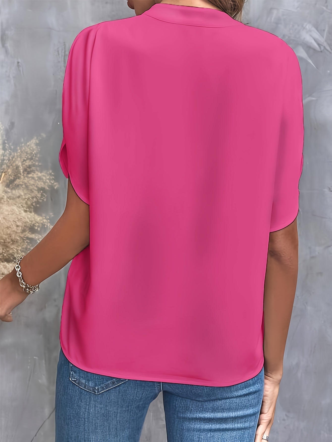 Blusa donna scollo a V – Top elegante con spacco per occasioni