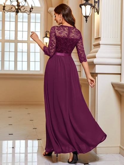 Maxi Dress Women – Elegant Long Lace Chiffon Gown for Events