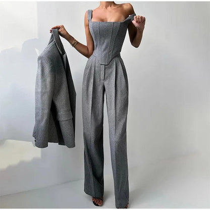 Women's Pantsuit – Elegant Tailored Fit, Luxurious Fabric for Work & Parties