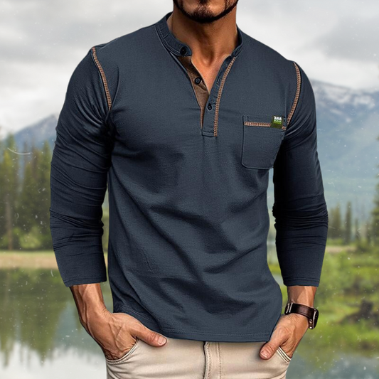 Men's Polo Shirt – Casual Long Sleeve Comfortable Style