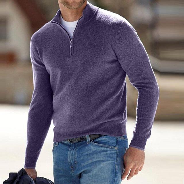 Merino Wool Sweater Women – Stylish V-neck with Zipper, Warm and Cozy