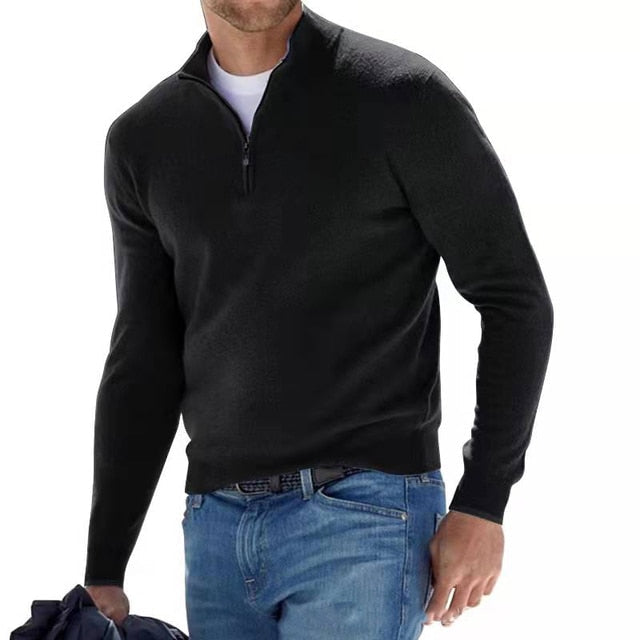 Merino Wool Sweater Women – Stylish V-neck with Zipper, Warm and Cozy