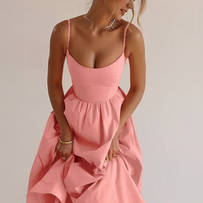 Puff Dress – Elegant Spaghetti Strap Dress with Puff Sleeves for Parties" 

Optimized Title: "Elegant Puff Dress – Spaghetti Strap Party Dress with Puff Sleeves