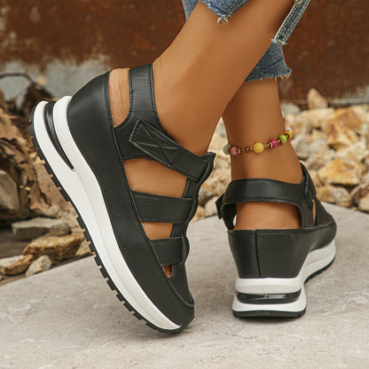 Platform Sandals Women – Stylish Velcro Straps and Padded Sole for Comfort