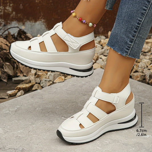 Platform Sandals Women – Stylish Velcro Straps and Padded Sole for Comfort