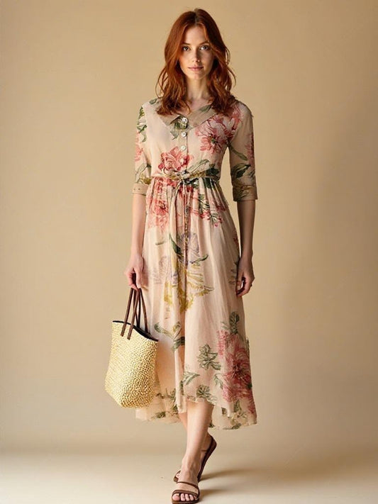 Floral Lace Dress – Elegant Vintage Style for Special Occasions
