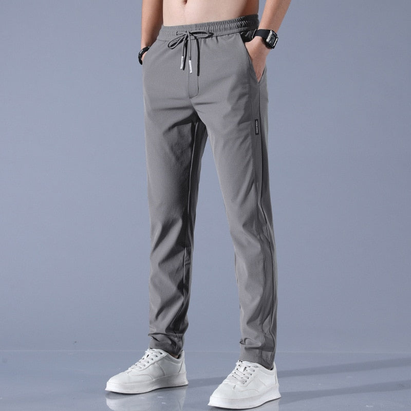 Men's Stretch Pants – Lightweight Quick-Dry Elastic Waist Casual Trousers