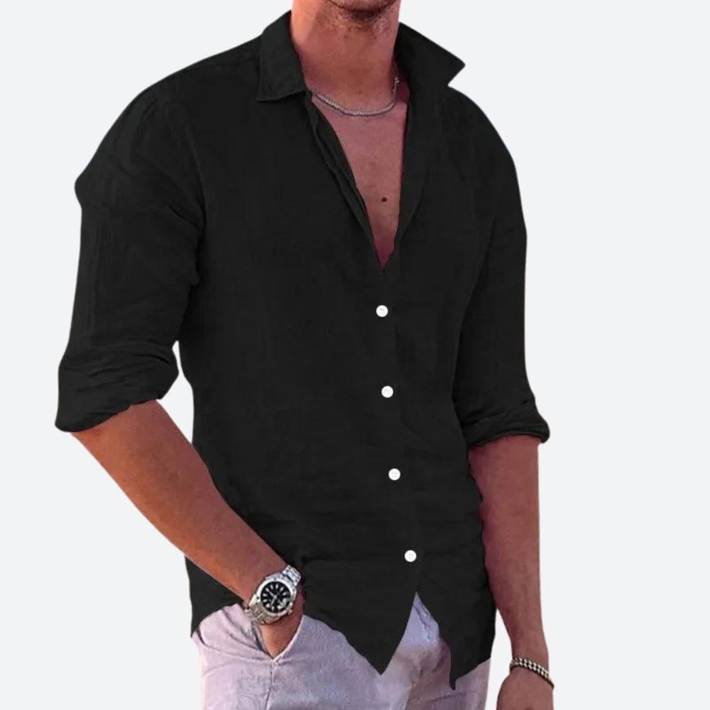 Men's Linen Shirt – Casual Short Sleeve Breathable Summer Top